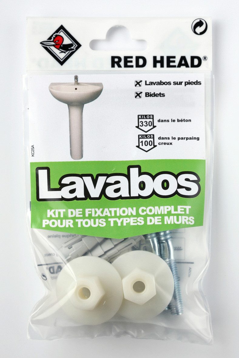 kit chevilles à expansion lavabo RED HEAD, Diam.10 x L.30 mm