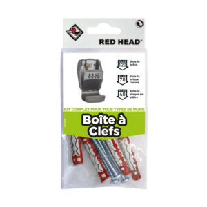 Kit de fixation de 4 chevilles multimatériaux pour boites à clés