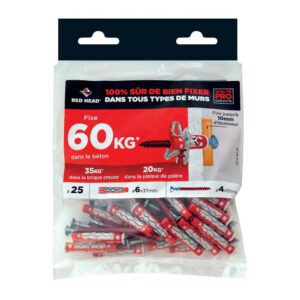 Lot de 25 mx gamme couleur RED HEAD, 6 x L.37 mm