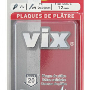 Lot de 4 chevilles et vis à visser vix RED HEAD, Diam.12 x L.30 mm