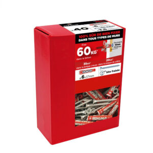 Lot de 40 chevilles pour tout type de mur RED HEAD, 6 x L.37 mm