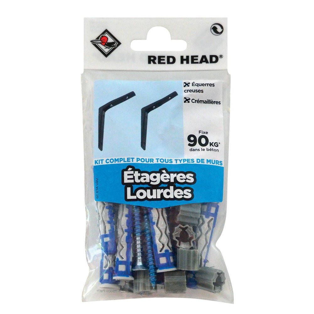 Lot de 8 mx gamme couleur RED HEAD, 8 x L.50 mm