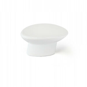 Bouton de meuble Ovale blanc zamak H.24 x l.41 x P.19 mm