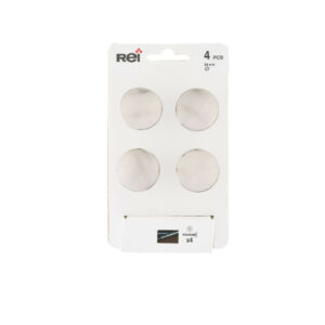 Lot de 4 boutons de meuble Rond zamak brossé H.27 x l.33 x P.33 mm