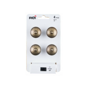 Lot de 4 boutons de meuble Rond zamak laitonné H.22 x l.30 x P.30 mm