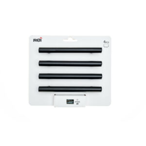 Lot de 4 poignées de meuble entraxe 96 mm inox brut