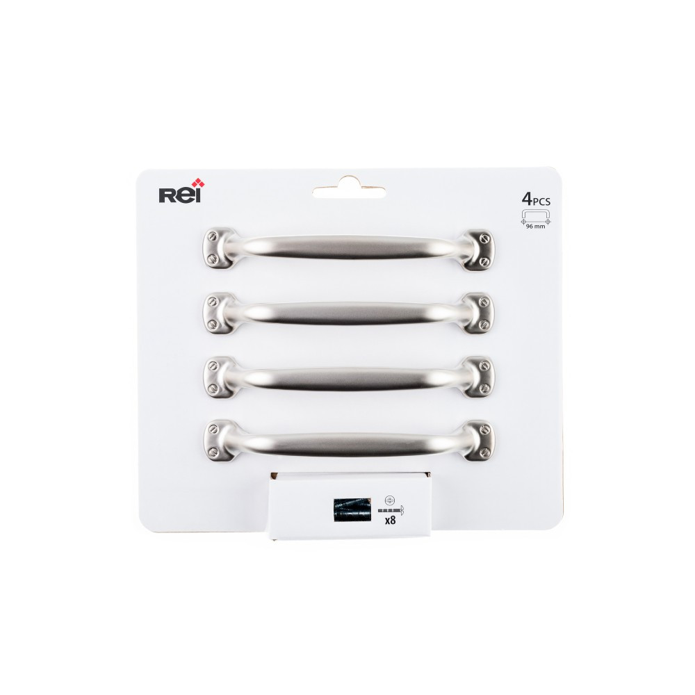 Lot de 4 poignées de meuble entraxe 96 mm zamak mat