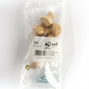 Lot de 6 boutons de meuble Rond bois verni H.32 x l.30 x P.30 mm