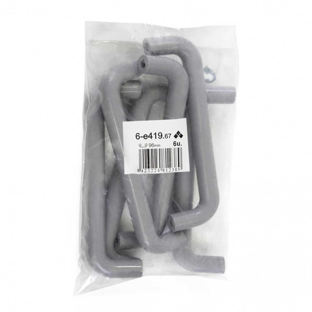 Lot de 6 poignées de meuble entraxe 96 mm aluminium anodisé