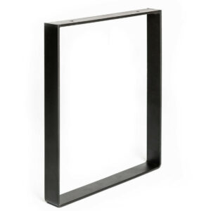 Pied pour meubles, tables et bars rectangle à visser acier mat noir, 38,5 cm