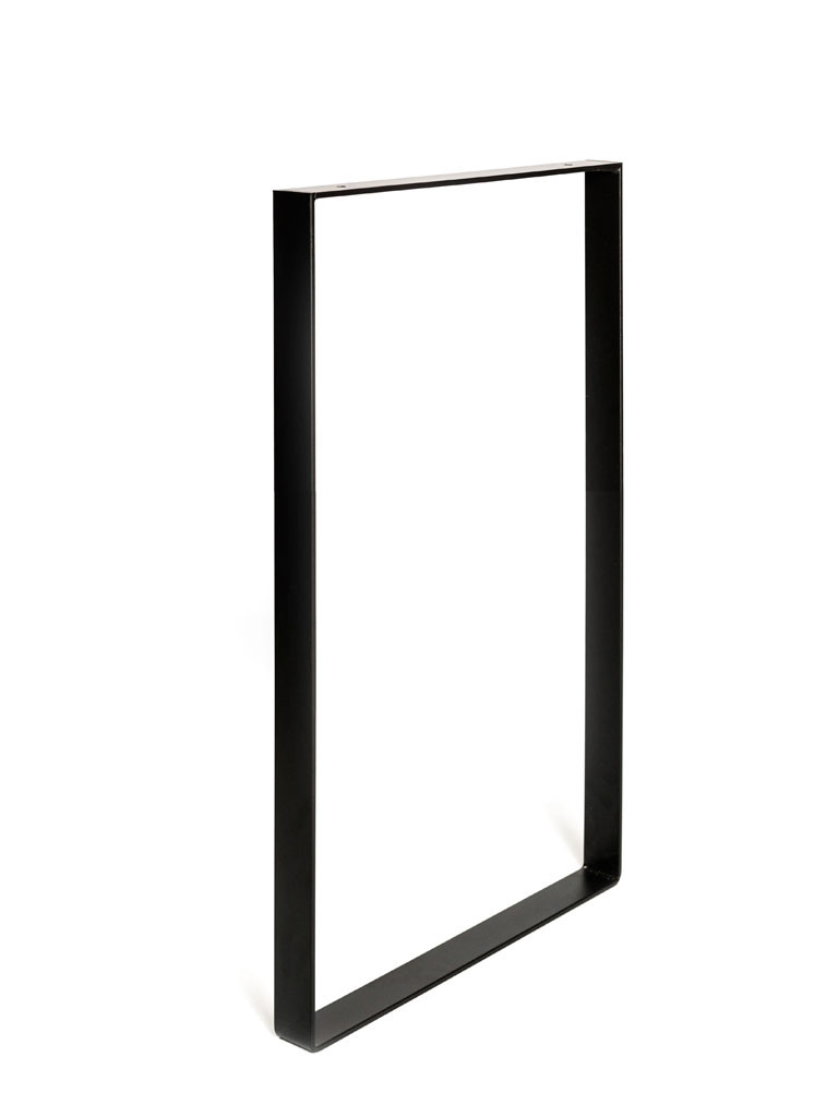 Pied pour meubles, tables et bars rectangle REI à visser acier mat noir