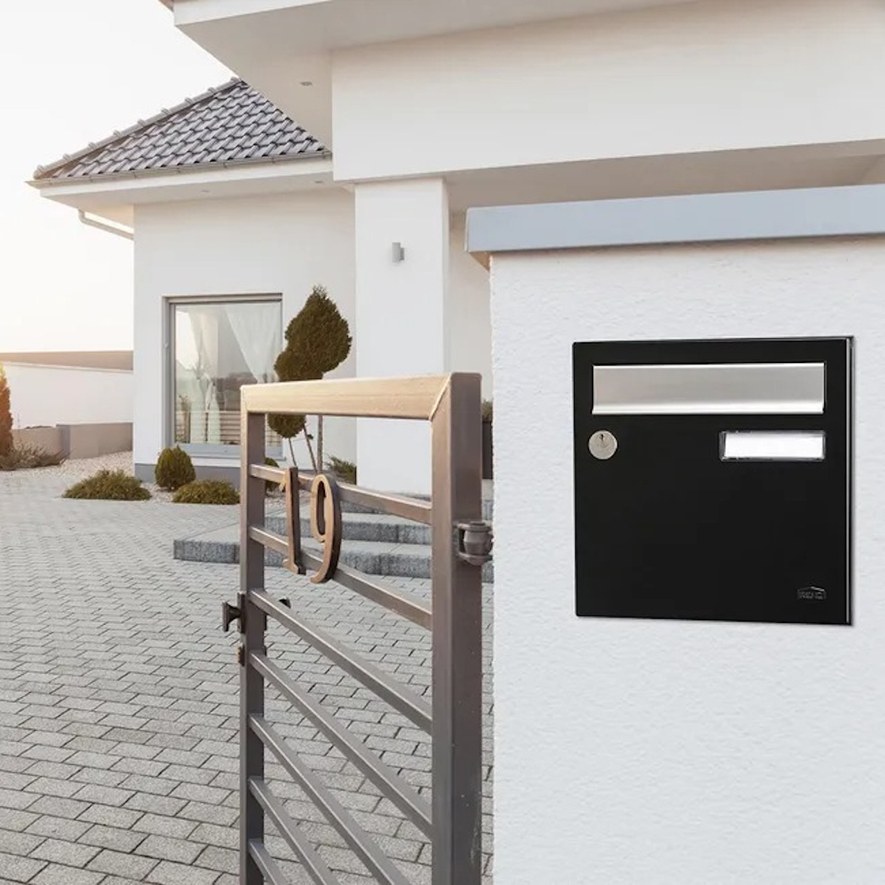 Boîte aux lettres - 1 porte extérieur - Allure - acier noir mat