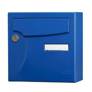 Boîte aux lettres compacte - 1 porte ext - Animation - acier - bleu breton