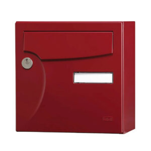 Boîte aux lettres compacte - 1 porte extérieur - Animation - acier rouge basque