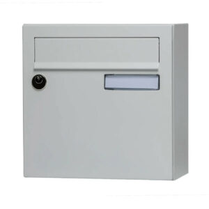 Boîte aux lettres compacte - 1 porte extérieur - Essentiel - acier blanc brillant