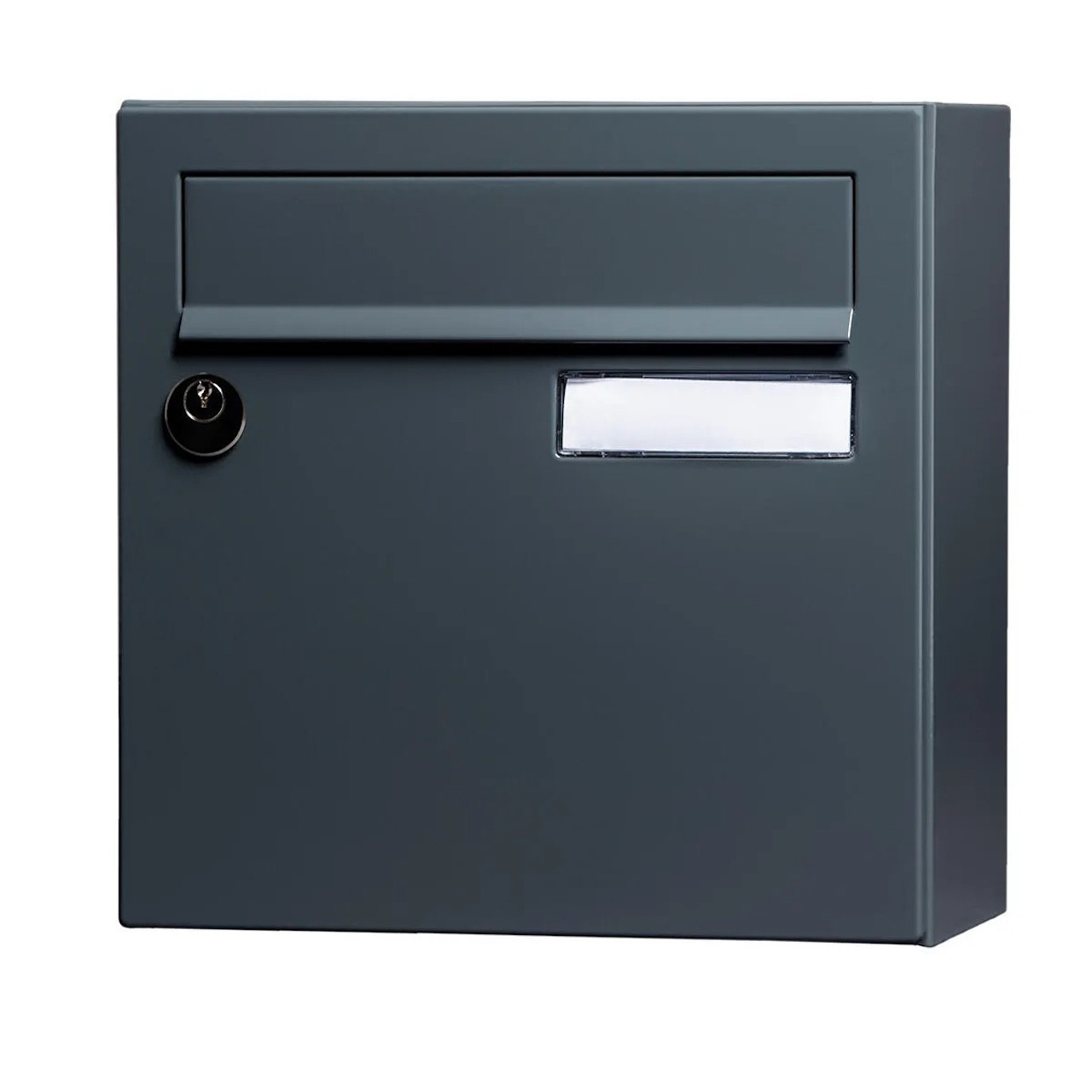 Boîte aux lettres compacte - 1 porte extérieur - Essentiel - acier gris brillant