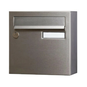 Boîte aux lettres compacte 1 porte extérieur - Rivage - acier inoxydable gris
