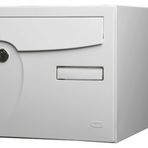 Boîte aux lettres normalisée 1 porte extérieur RENZ acier blanc brillant