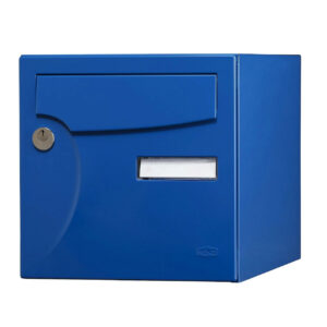 Boîte aux lettres normalisée - 2 portes extérieur - Animation - acier bleu breton