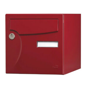 Boîte aux lettres normalisée - 2 portes extérieur - Animation - acier rouge basque