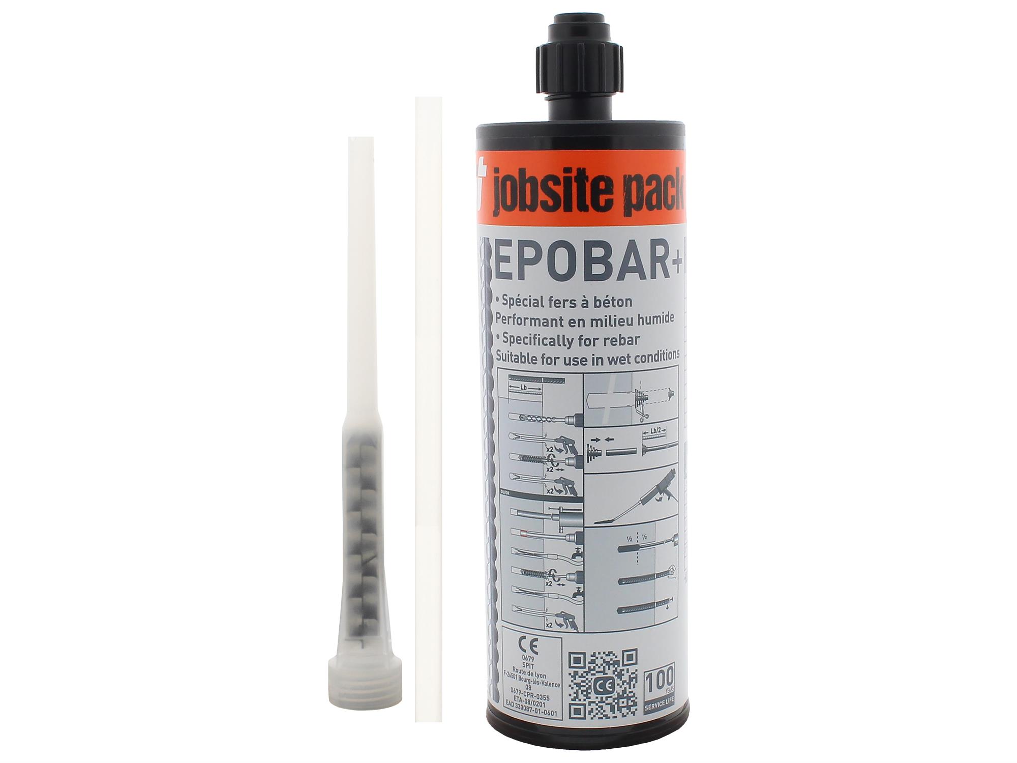 Résine Vinylester EPOBAR en cartouche 410 ml avec buste et rallonge SPIT PASLODE 60242