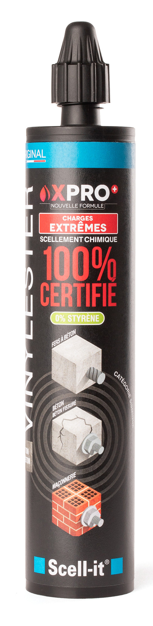 Résine vinylester XPRO spéciale béton grise 300ml SCELL-IT X-PRO300