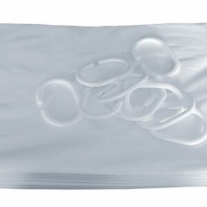 Rideau de douche en PVC blanc 2000x1500 avec 10 anneaux PELLET 804152