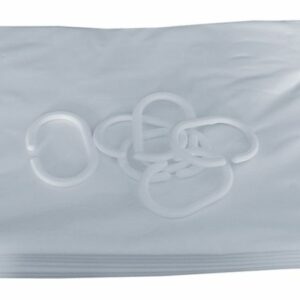 Rideau de douche en PVC blanc 2000x1800 avec 12 anneaux PELLET 803182