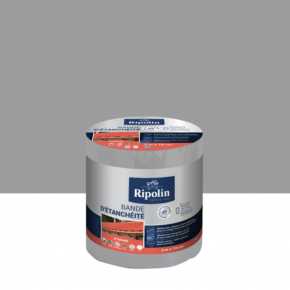 Bande d'étanchéité Adhésive ripolin, 3 m x 10 cm, gris