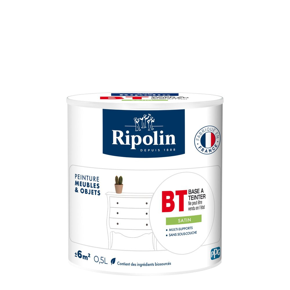 Peinture meuble et objet, RIPOLIN, base bt 0.5l
