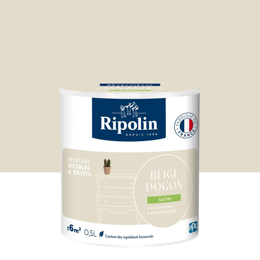 Peinture meuble et objet, RIPOLIN, beige dogon 0.5l
