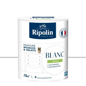 Peinture meuble et objet, RIPOLIN, blanc 1l