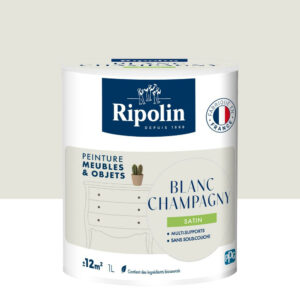 Peinture meuble et objet, RIPOLIN, blanc champagny 1l