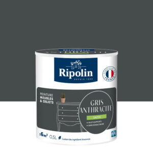 Peinture meuble et objet, RIPOLIN, gris anthrancite 0.5l