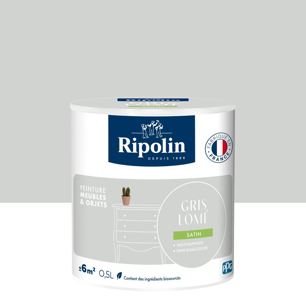 Peinture meuble et objet, RIPOLIN, gris lome 0.5l