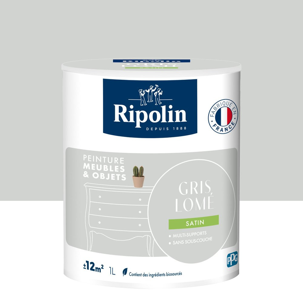 Peinture meuble et objet, RIPOLIN, gris lome 1l