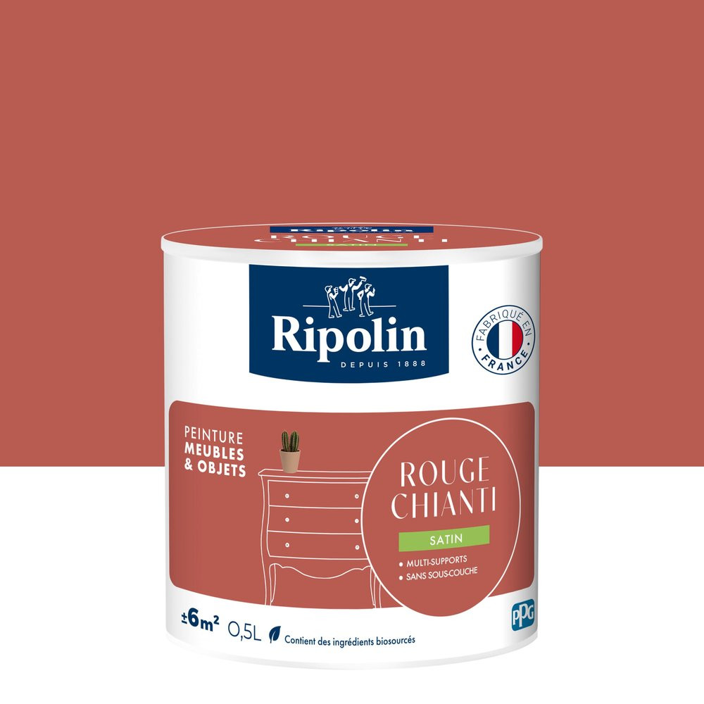 Peinture meuble et objet, RIPOLIN, rouge chianti 0.5l