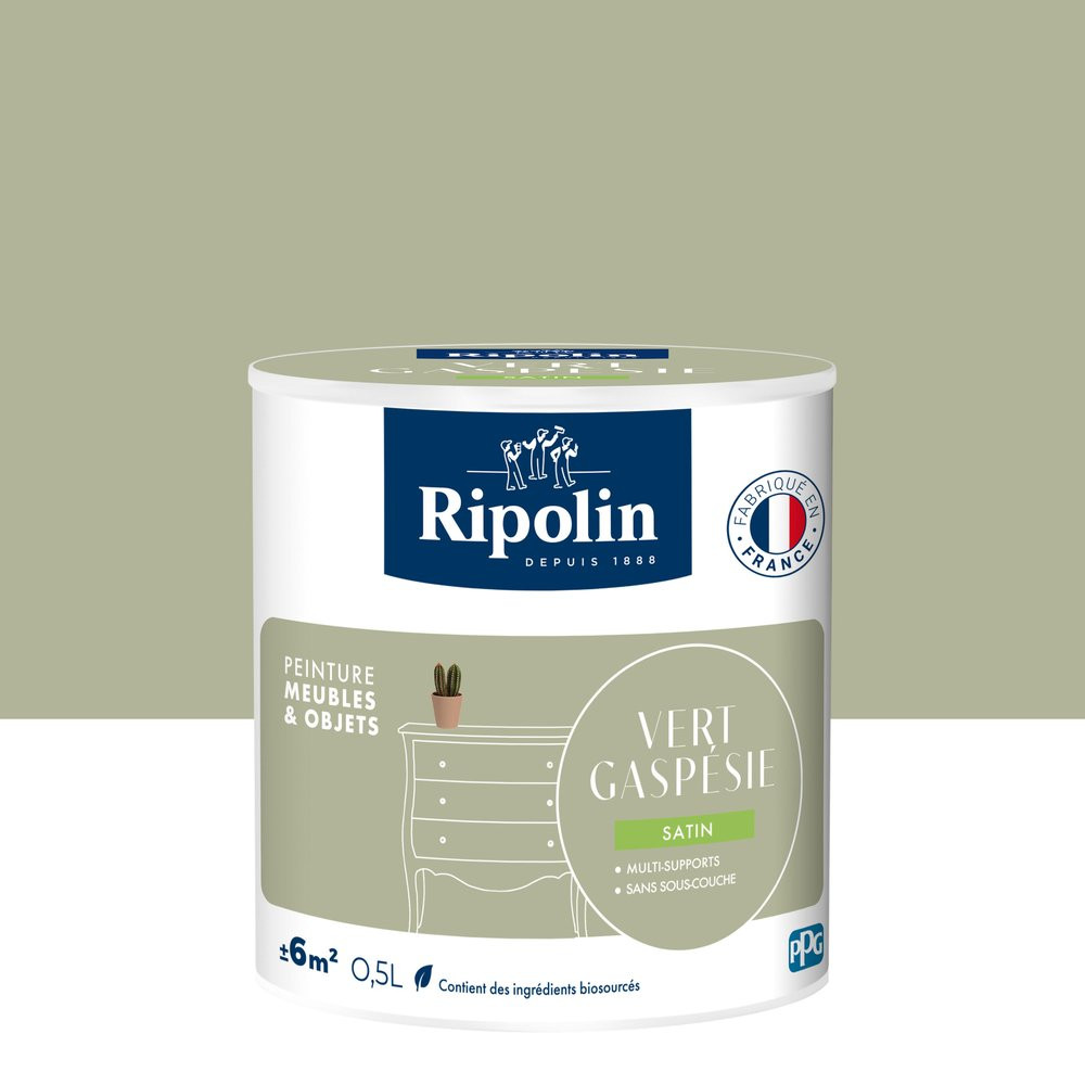 Peinture meuble et objet, RIPOLIN, vert gaspesie 0.5l