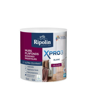 Peinture mur blanc velours RIPOLIN Xpro3 0.5L