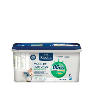 Peinture mur et plafond RIPOLIN Illico blanc satin 3l