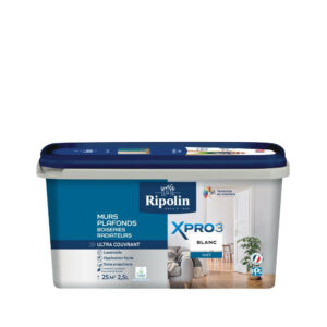 Peinture mur, plafond, boiserie blanc mat RIPOLIN Xpro3 2.5L