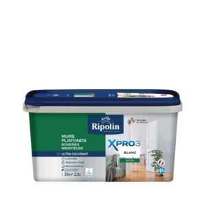 Peinture mur, plafond, boiserie blanc satin RIPOLIN Xpro3 2.5L