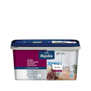 Peinture mur, plafond, boiserie blanc velours RIPOLIN Xpro3 2.5L