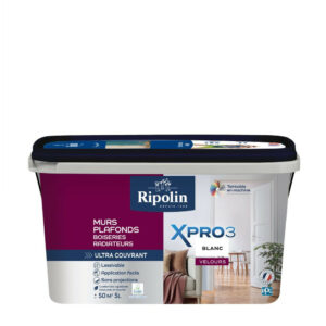 Peinture mur, plafond, boiserie blanc velours RIPOLIN Xpro3 5L