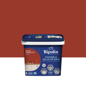 Peinture mur, RIPOLIN cuisine et bain, 0.75 litre, rouge terracotta satin