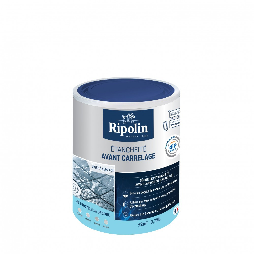 Revêtement d'étanchéité avant carrelage Rip etanch, RIPOLIN blanc 0.75 l