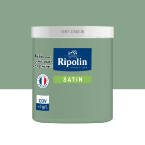 Testeur peinture intérieur mur/boiserie/radiateur satiné, RIPOLIN, vert simsun, 75 ml