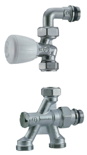 Robinet de radiateur monotube équerre 1/2 D18 GIACOMINI R436IX044
