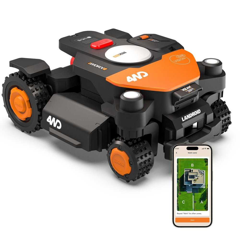 Robot tondeuse WORX VISION CLOUD 4WD Wr340e 600m²