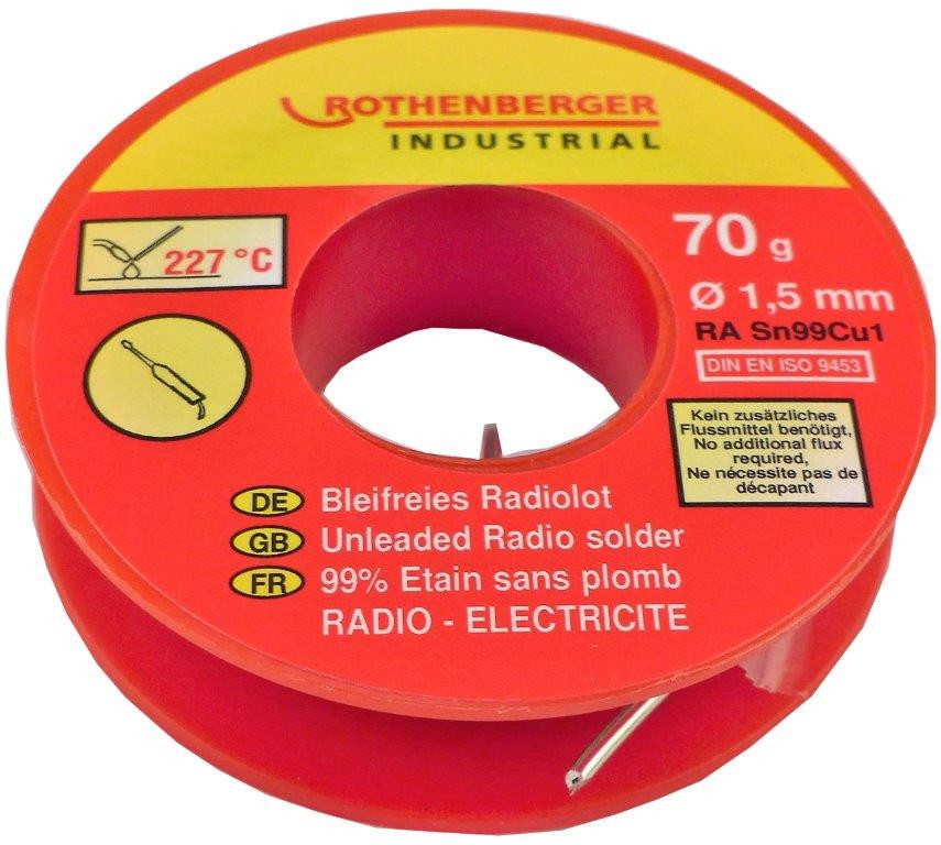 Bobine étain radio 1,5 mm 70 g. ROTHENBERGER